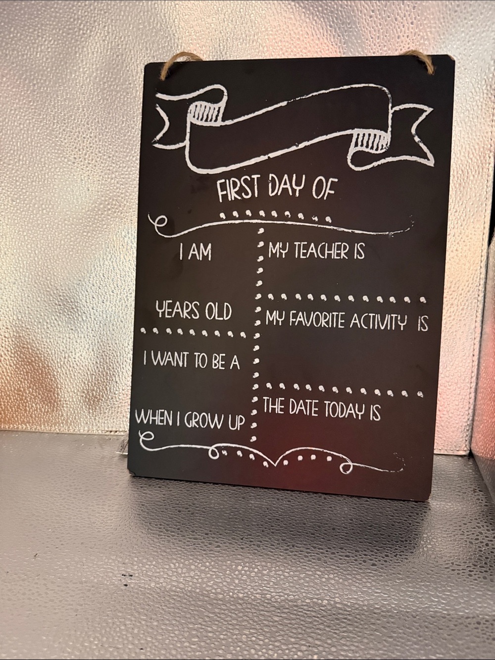 Chalkboard “ All About Me” Sign - Black & White